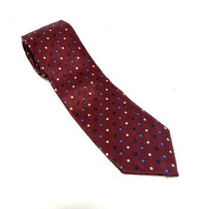 Calvin Tie Burgundy Polka Dot Silk Handmade Designed in Italy Kids Boy